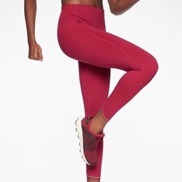 Athleta Run Free 7/8 Rose Verbena Leggings - Picture 1 of 13